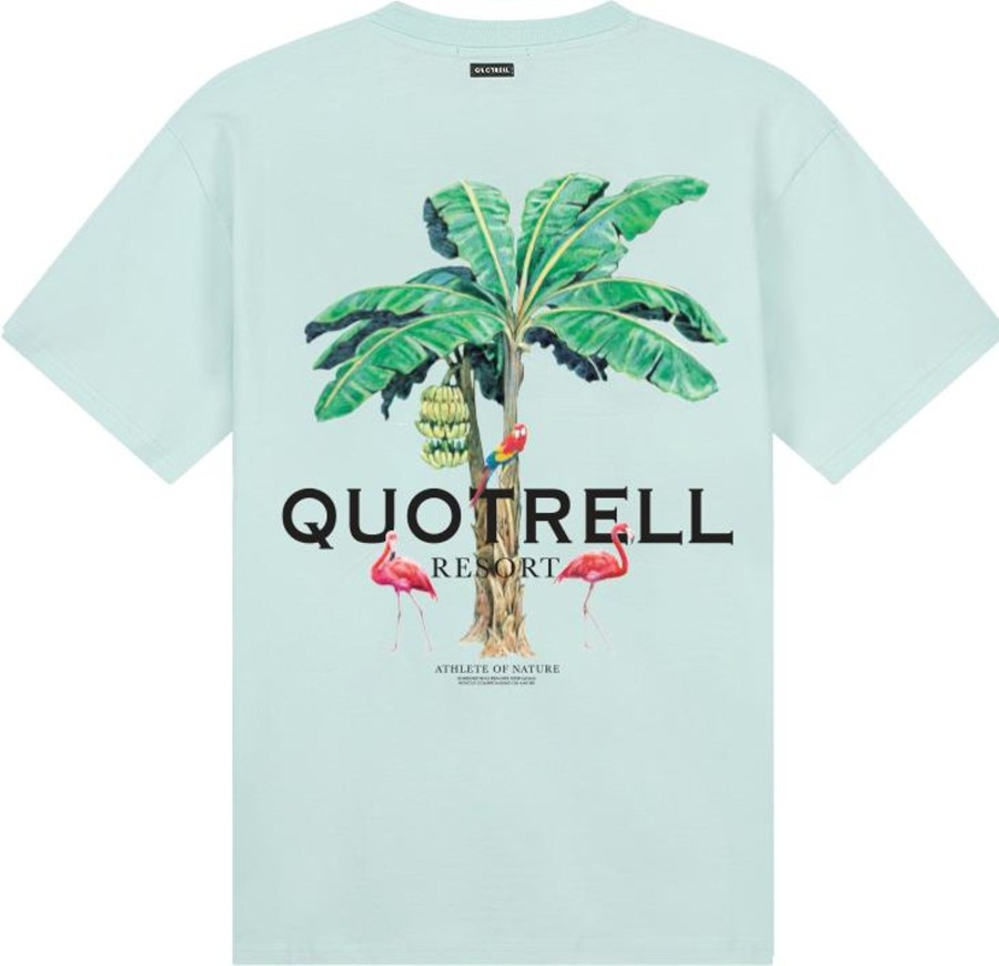 Heren Quotrell | Quotrell Resort T-Shirt | Faded Blue/Black Blauw