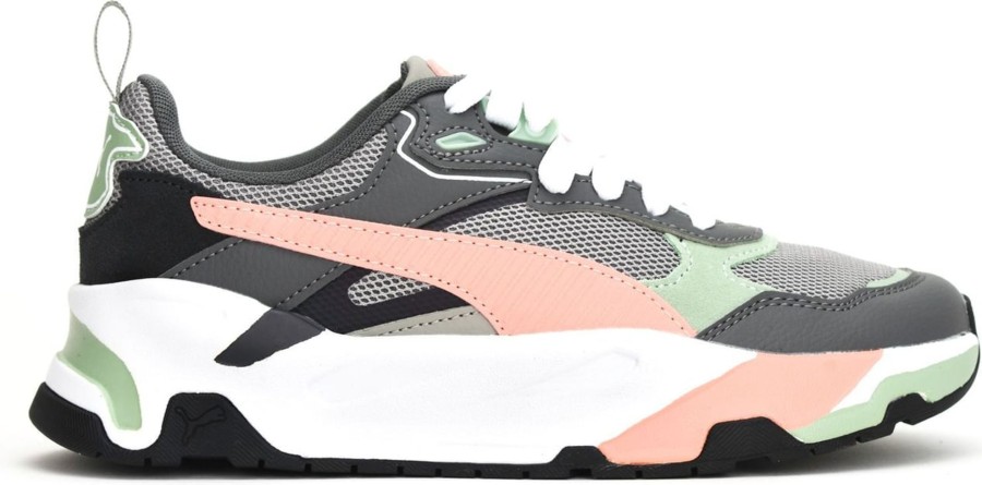 Kids Puma Sneakers | Puma Trinity Teen Sneaker Grey-Pink Grijs