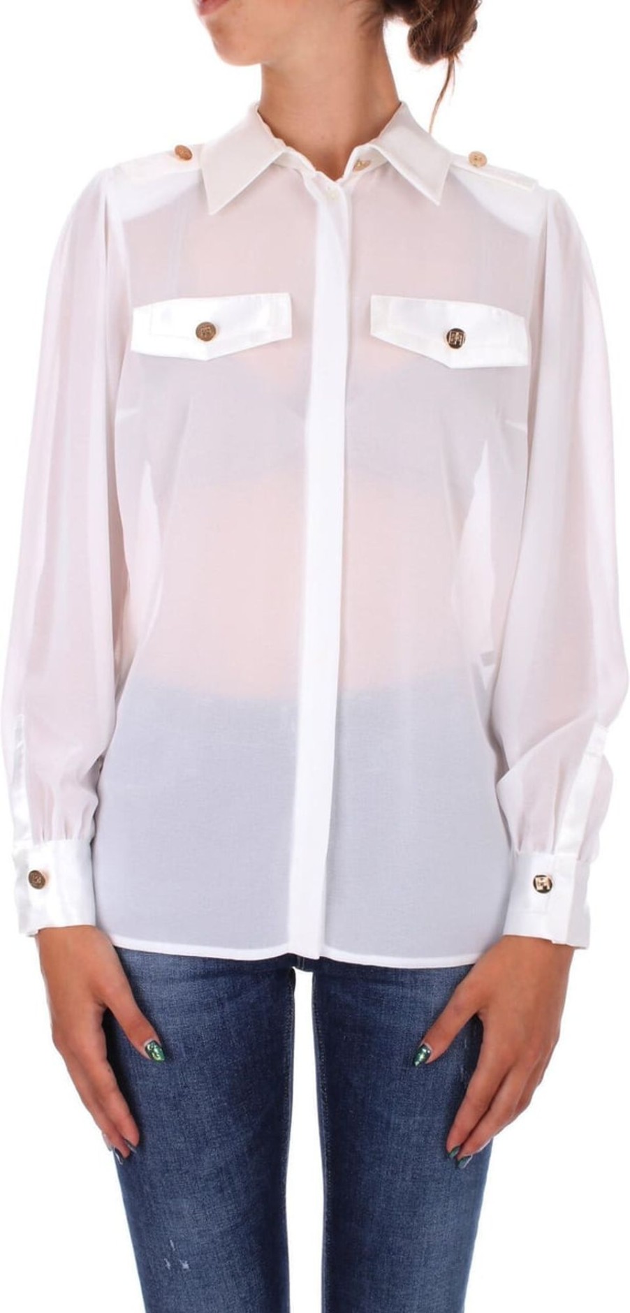 Dames Elisabetta Franchi | Elisabetta Franchi Shirts White Wit