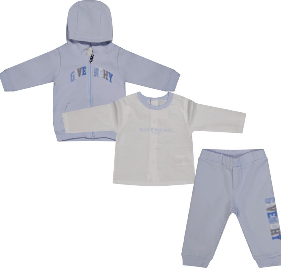 Kids Givenchy Babypakjes | Givenchy Givenchy Baby Unisex Joggingpak Licht Blauw Blauw