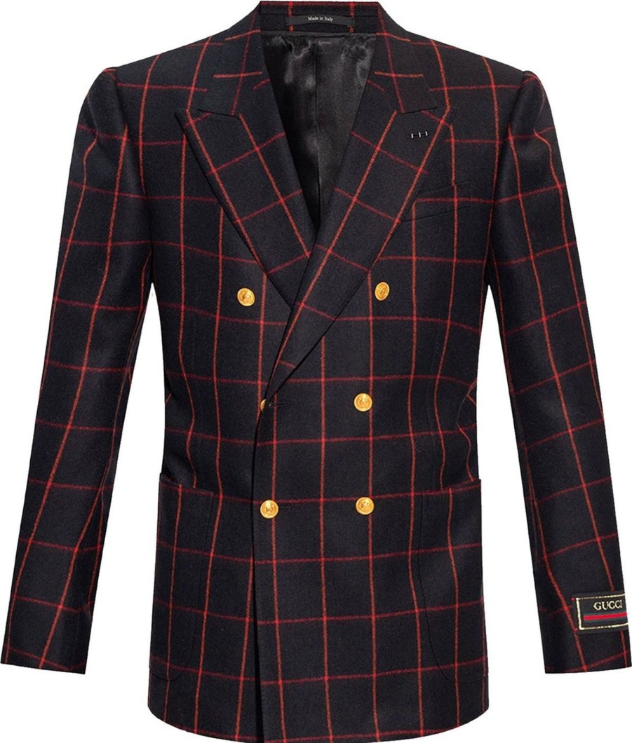 Heren Gucci | Gucci Gucci Wool Flannel Blazer Zwart