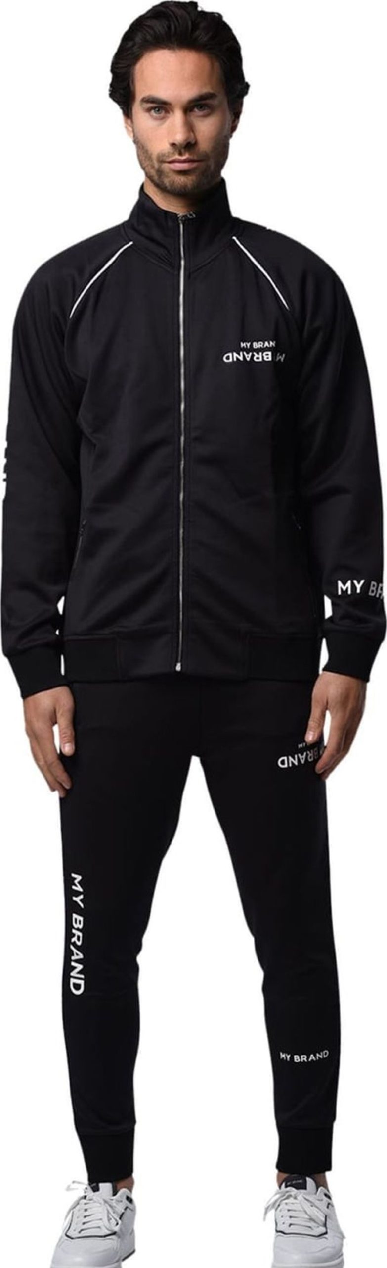 Heren My Brand | My Brand Multi Branding Tracksuit Zwart