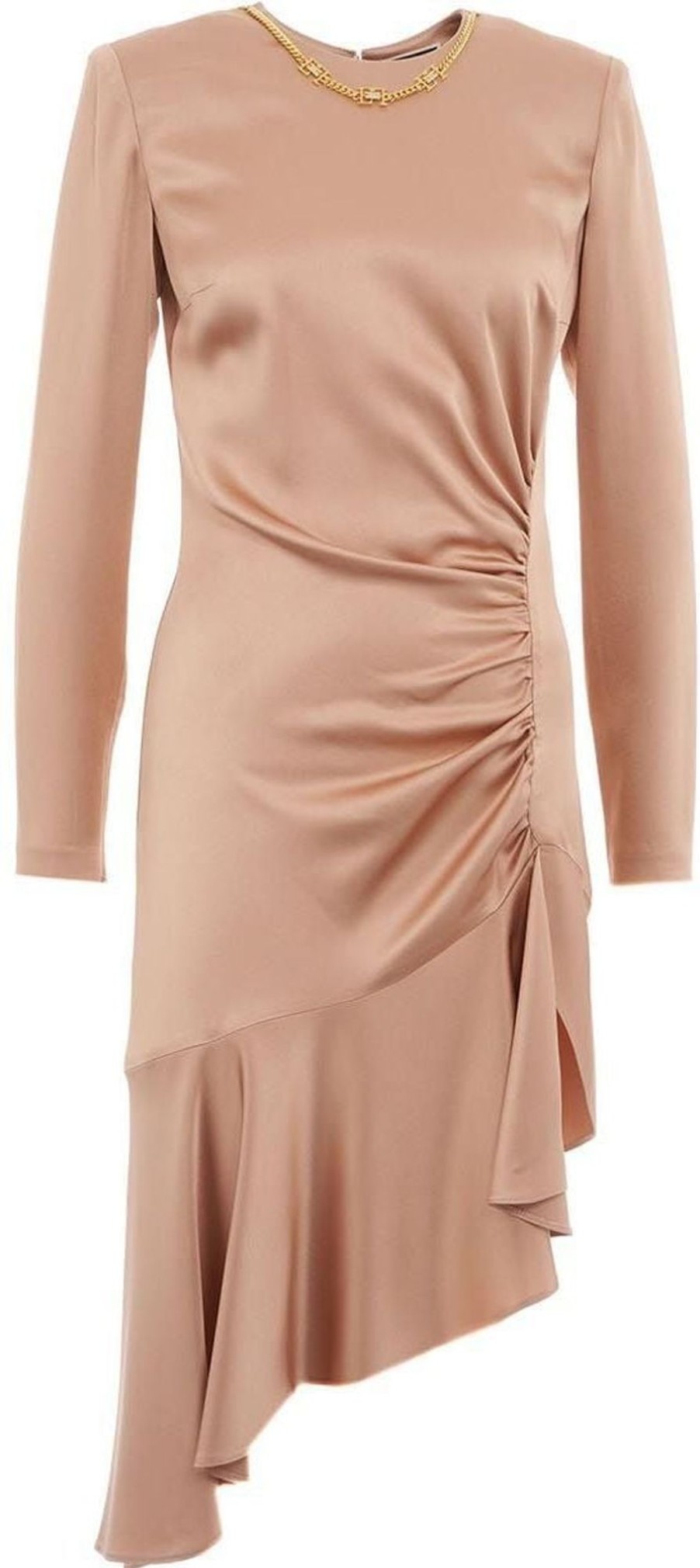 Dames Elisabetta Franchi | Elisabetta Franchi Dress With Gathers Beige