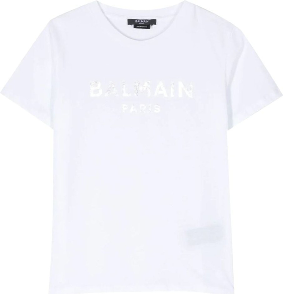 Kids Balmain Tops | Balmain T-Shirt Silver Zilver