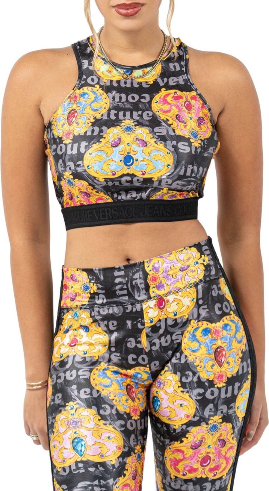 Dames Versace Jeans Couture | Versace Jeans Couture Top Zwart