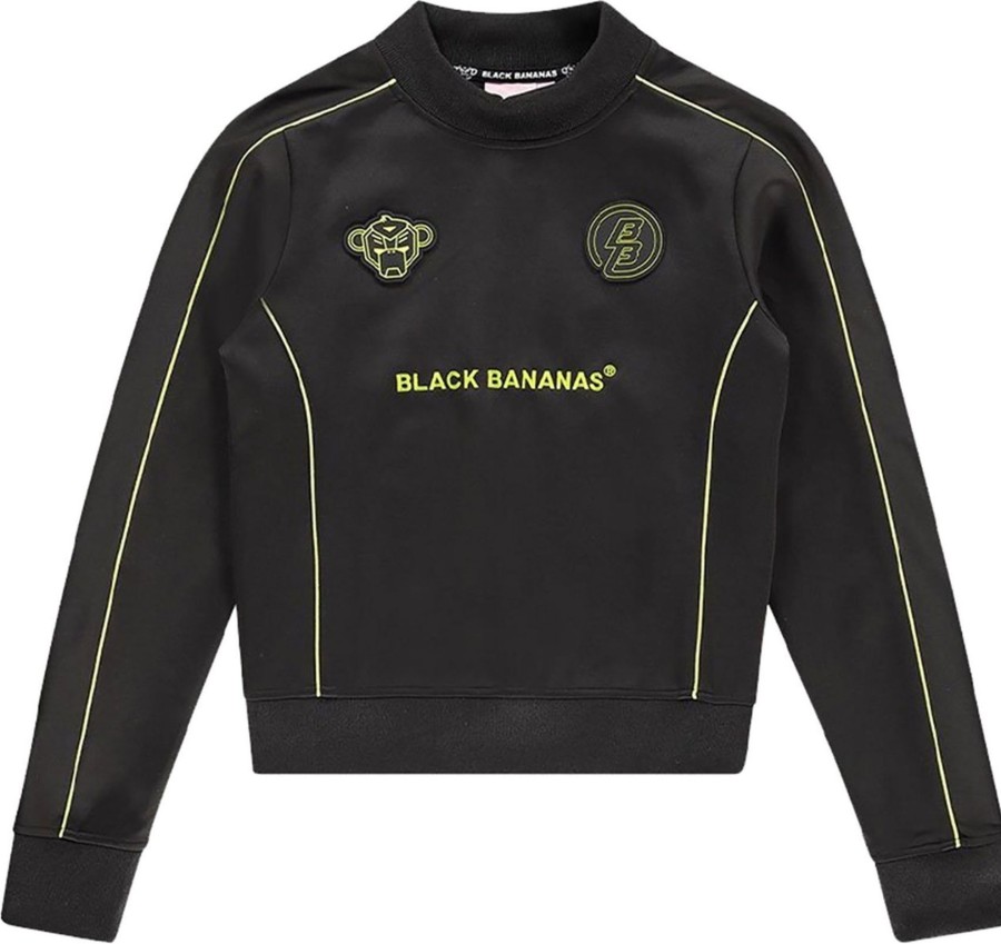 Dames Black Bananas | Black Bananas Wmn Atari Tracktop | Black/Lime Zwart