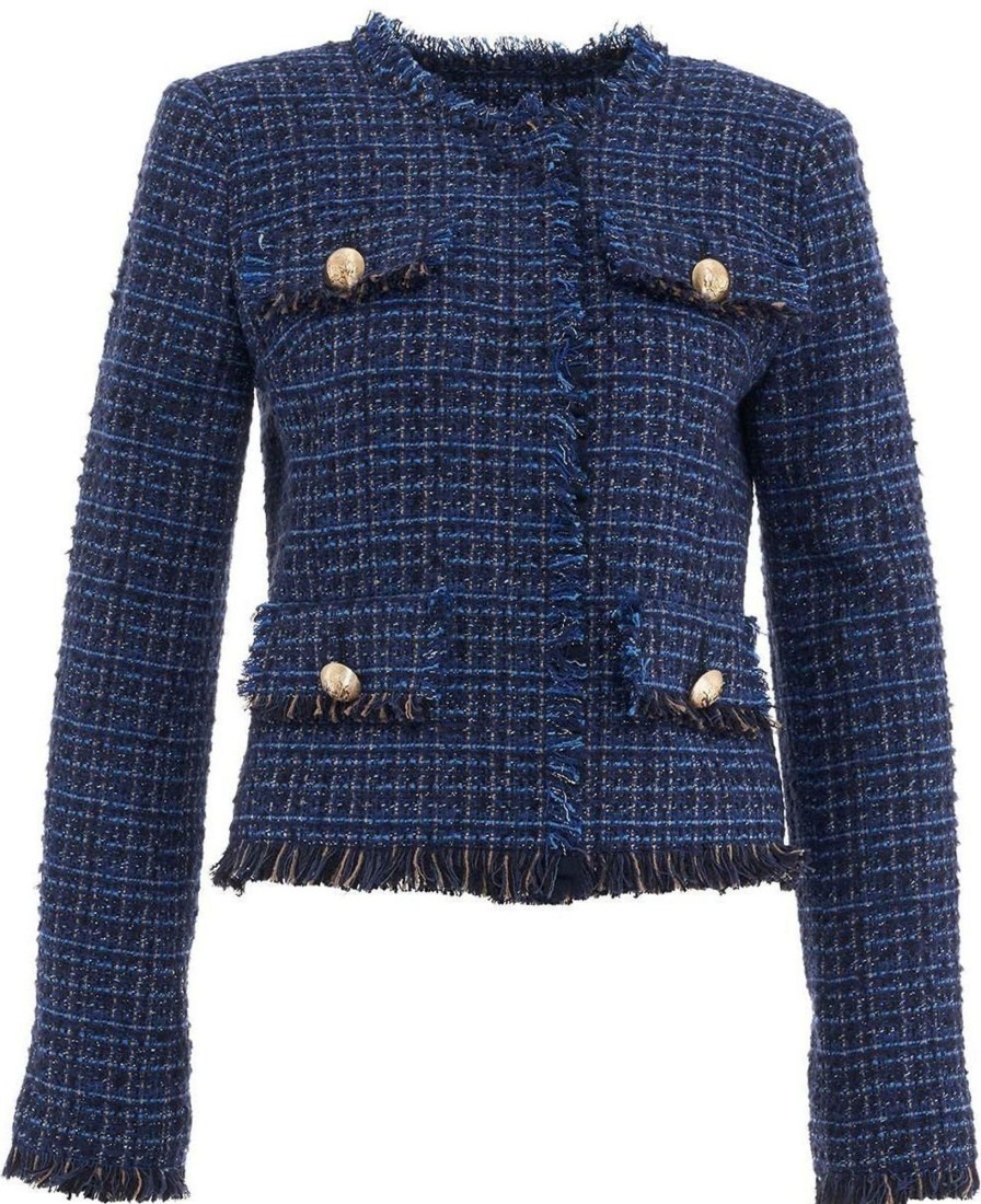 Dames Liu Jo | Liu Jo Tweed Blazer Blauw