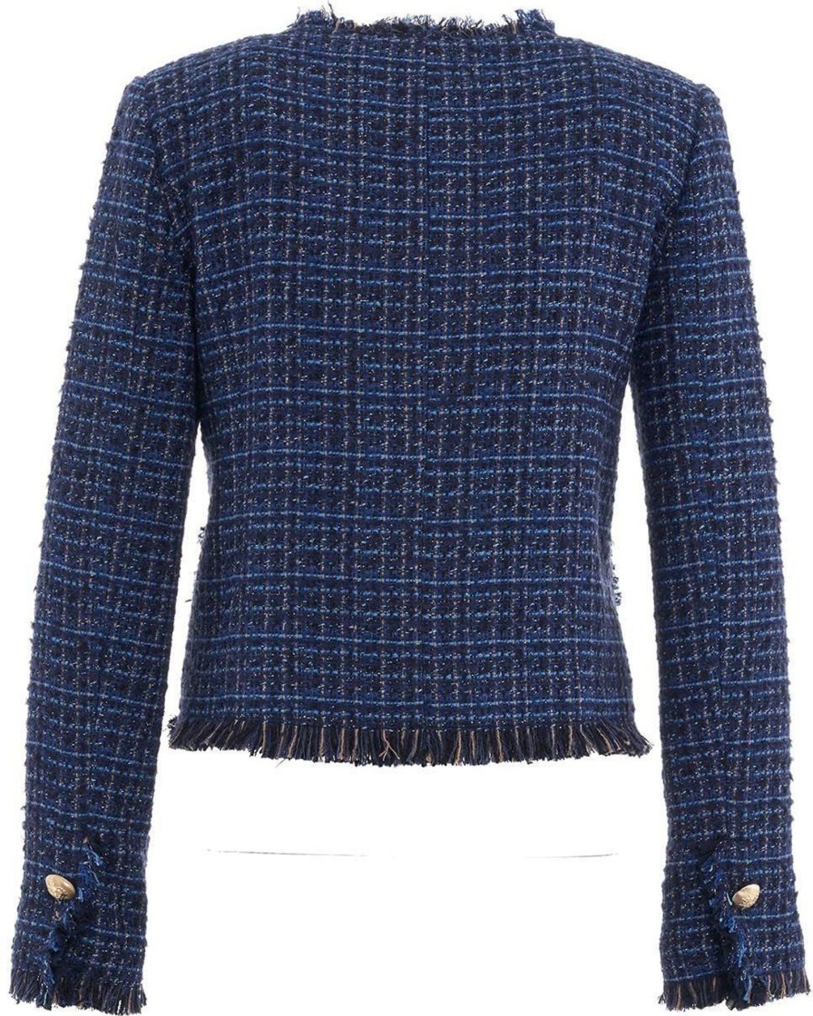 Dames Liu Jo | Liu Jo Tweed Blazer Blauw