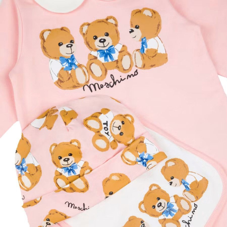 Kids Moschino Babypakjes | Moschino Moschino Tutina 3 Orsetti+ Berr Bavetta Newborn Roze