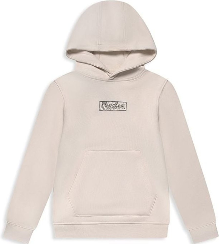 Kids Malelions Truien | Malelions Junior Box Logo Hoodie Beige