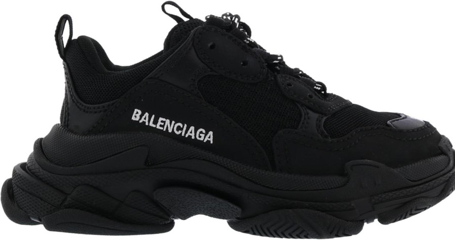 Kids Balenciaga Sneakers | Balenciaga Triple S Kids Monocolor/Nw Zwart