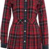 Dames Liu Jo | Liu Jo Mixed Checks Dress Rood