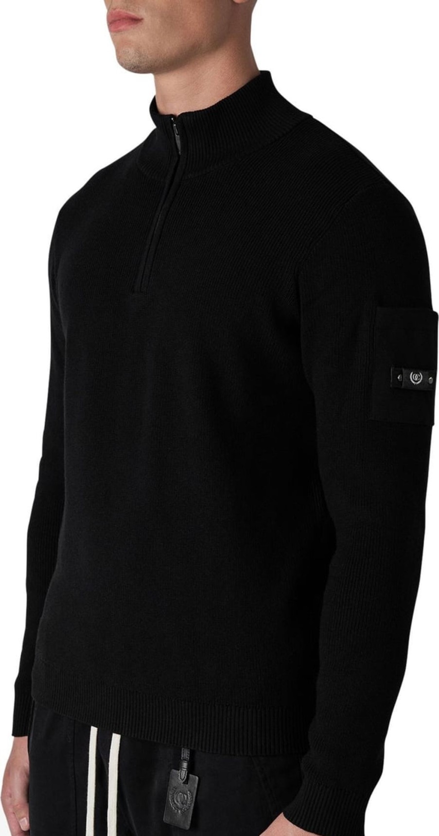 Heren Quotrell | Quotrell Quotrell Couture - D'Azur Knitted Halfzip | Black Zwart