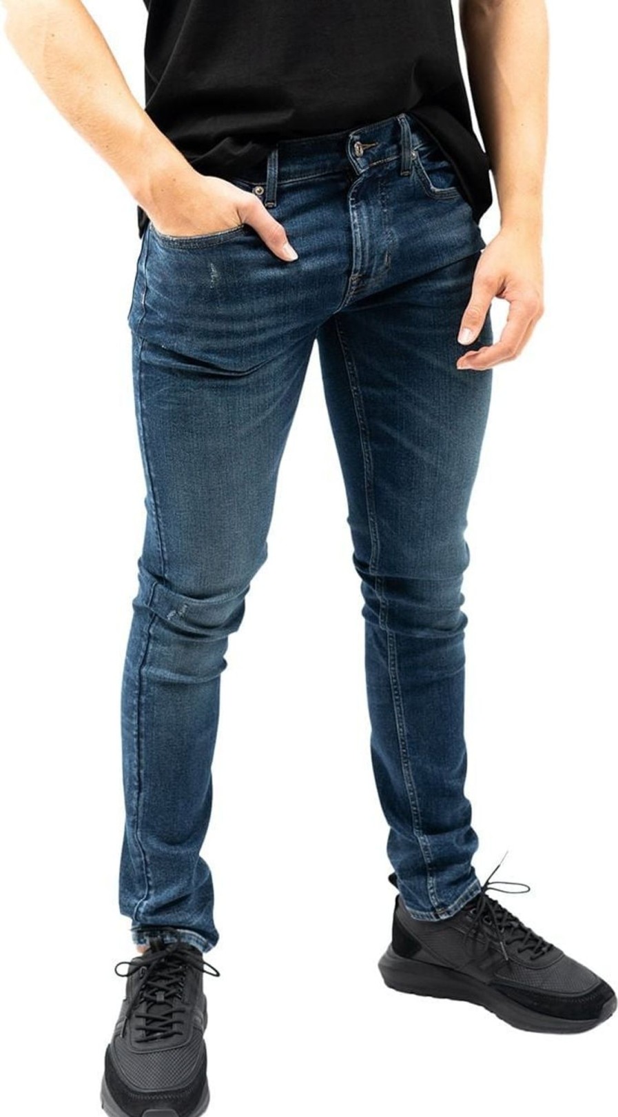 Heren 7 For All Mankind | 7 For All Mankind Slimmy Tapered Stretch Tek Jeans Blauw