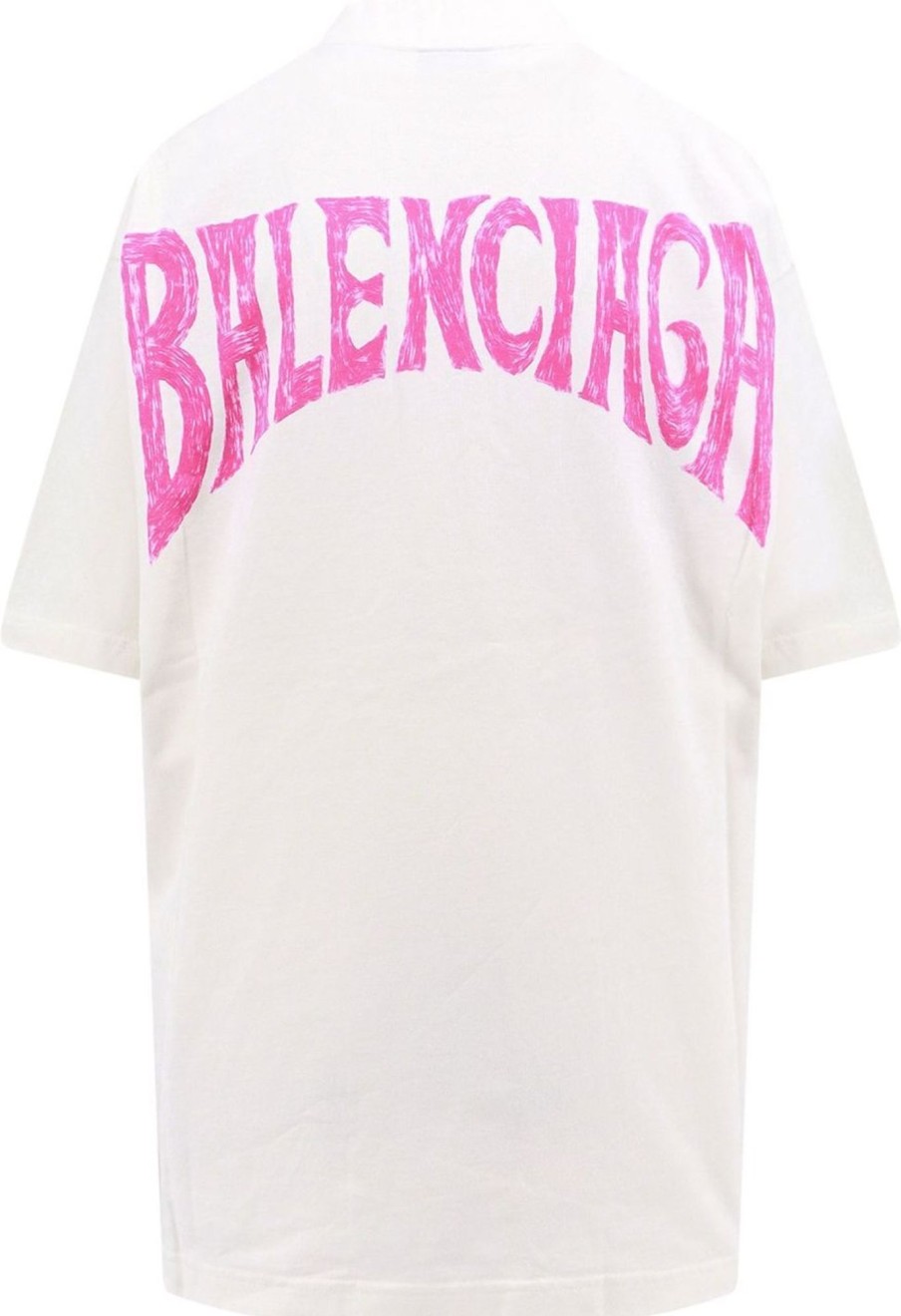 Dames Balenciaga | Balenciaga Cotton T-Shirt With Paris Tropical Print Wit