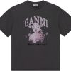 Dames Ganni | Ganni T-Shirts And Polos Black Zwart