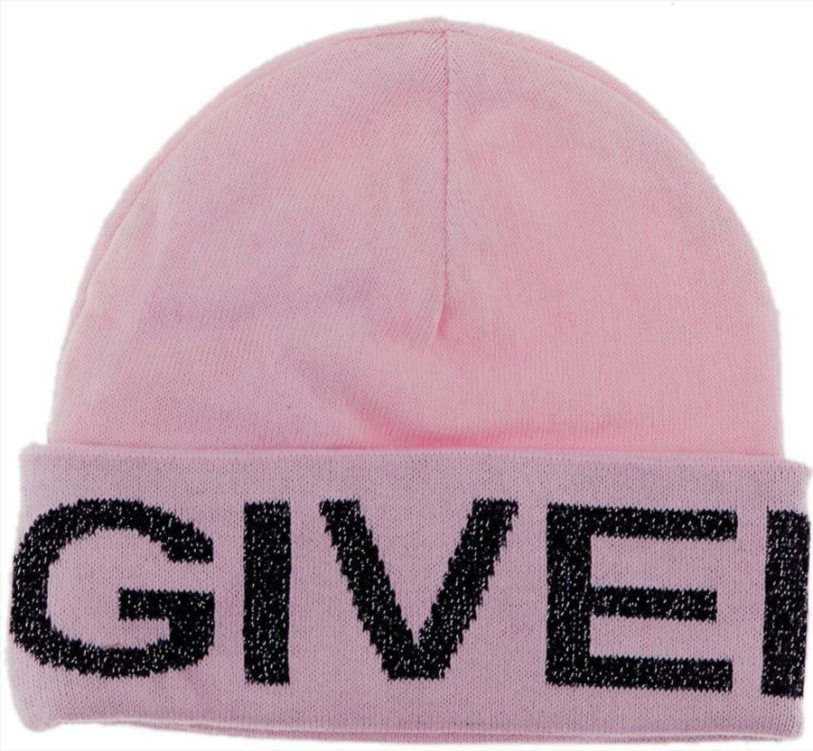 Kids Givenchy Accessoires | Givenchy Logo Beanie Hat Roze