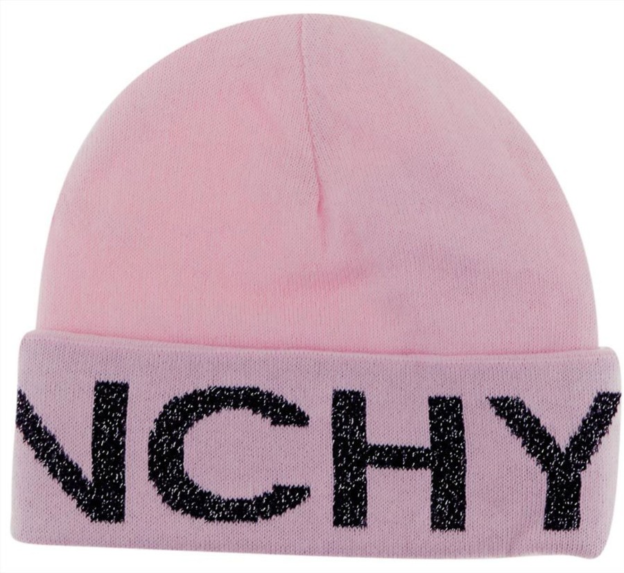 Kids Givenchy Accessoires | Givenchy Logo Beanie Hat Roze