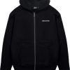 Heren JORCUSTOM | Jorcustom Brand Zipped Hoodie Black Zwart