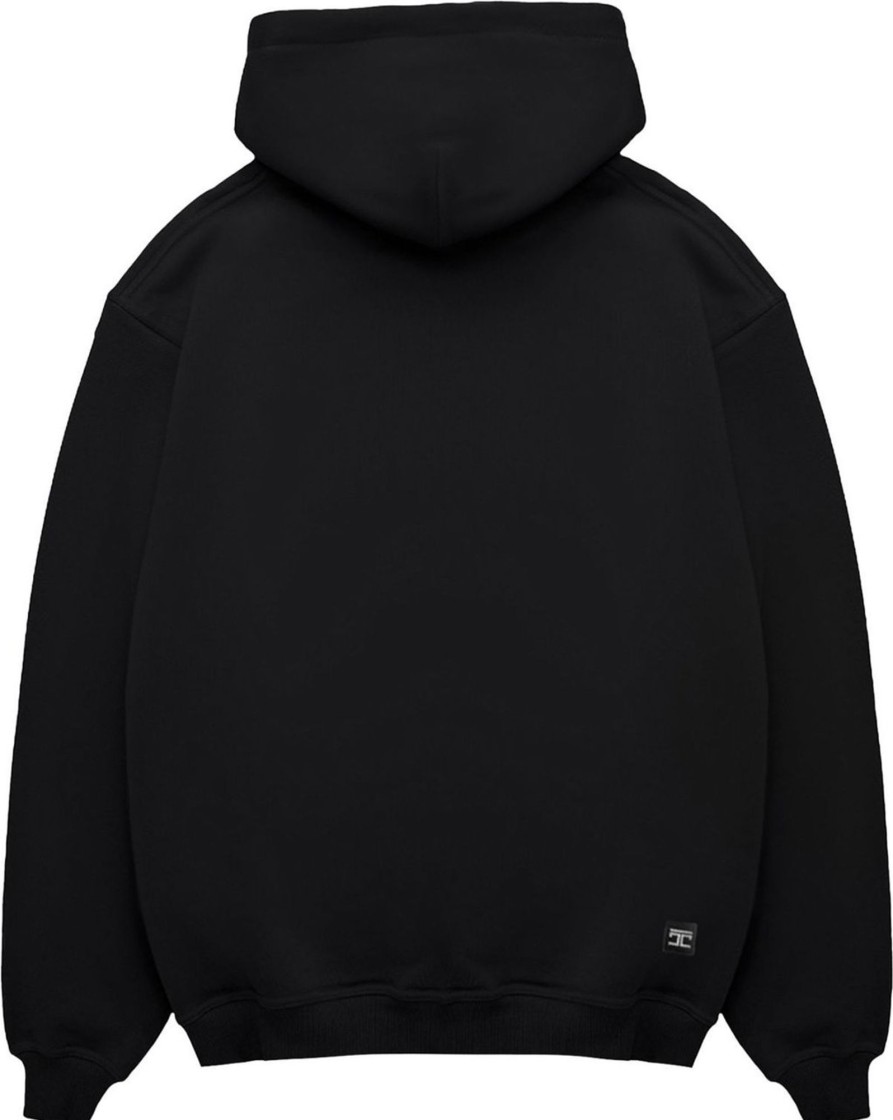 Heren JORCUSTOM | Jorcustom Brand Zipped Hoodie Black Zwart