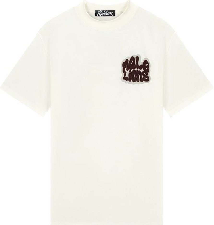 Heren Malelions | Malelions Sponge T-Shirt - Off-White Wit