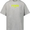 Kids Fendi Tops | Fendi Fendi Kinder Meisjes T-Shirt Zilver Metallic