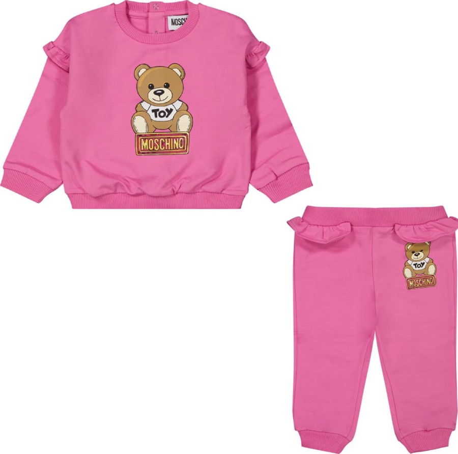 Kids Moschino Sets | Moschino Moschino Baby Meisjes Joggingpak Fuchsia Roze