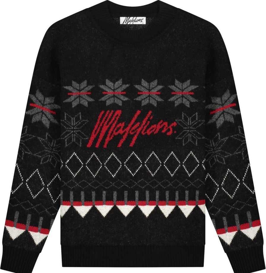 Dames Malelions | Malelions Women Christmas Sweater Zwart