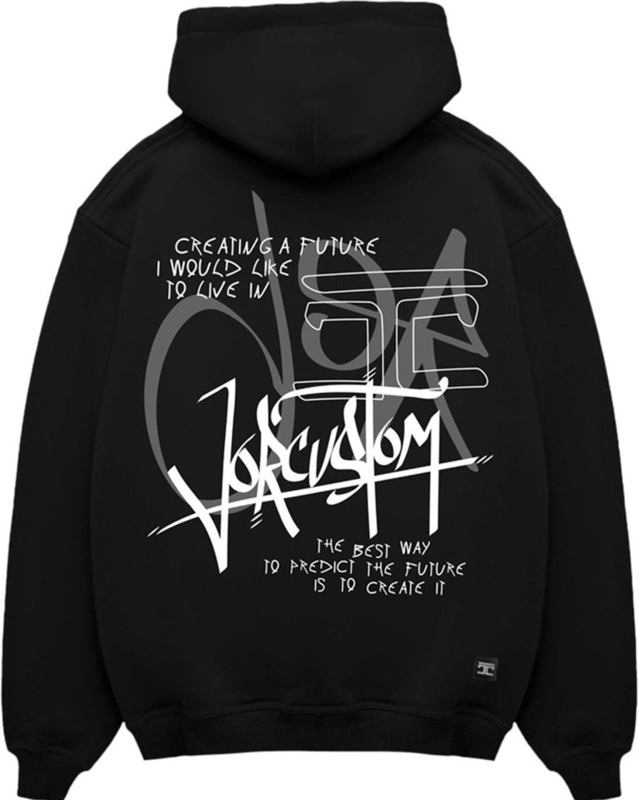 Heren JORCUSTOM | Jorcustom Future Zipped Hoodie Black Zwart