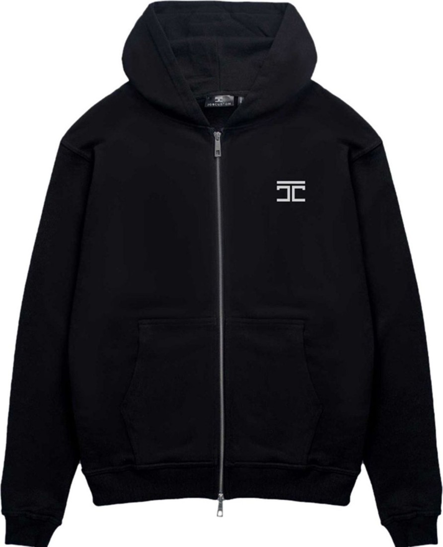 Heren JORCUSTOM | Jorcustom Future Zipped Hoodie Black Zwart