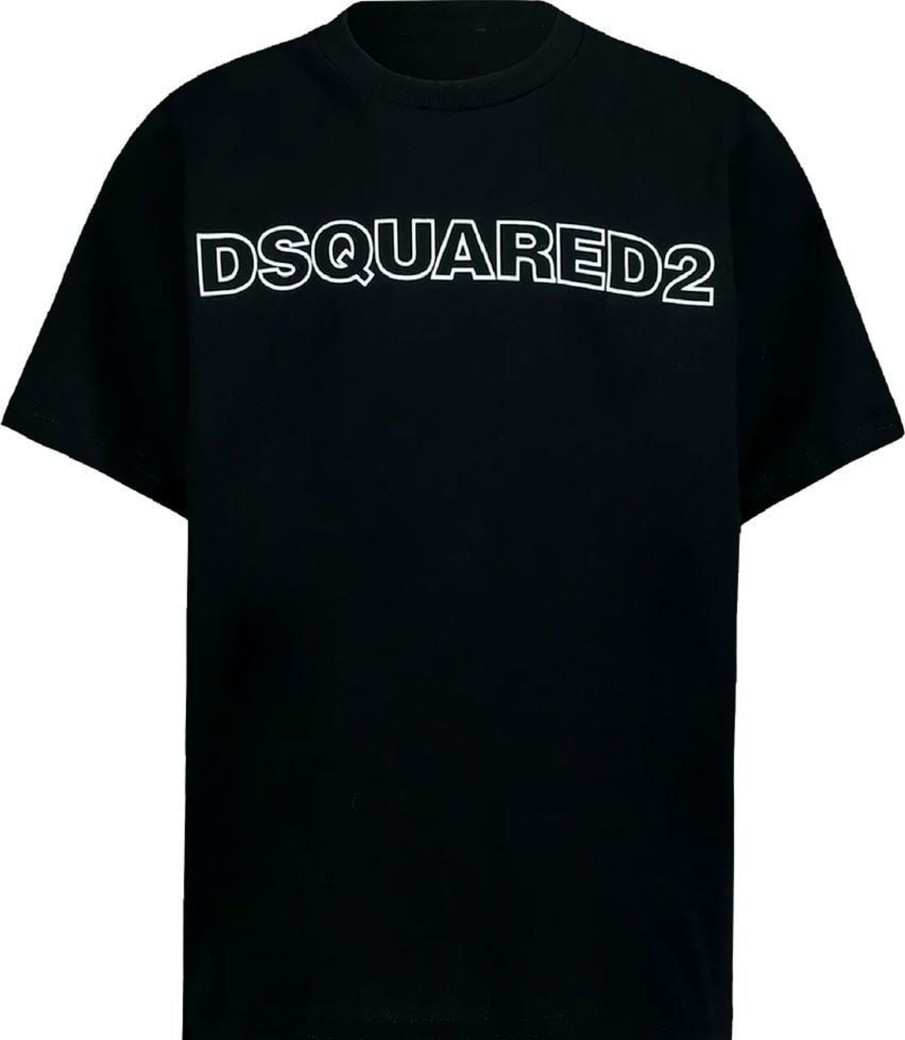 Kids Dsquared2 Tops | Dsquared2 T-Shirts And Polos Black Zwart