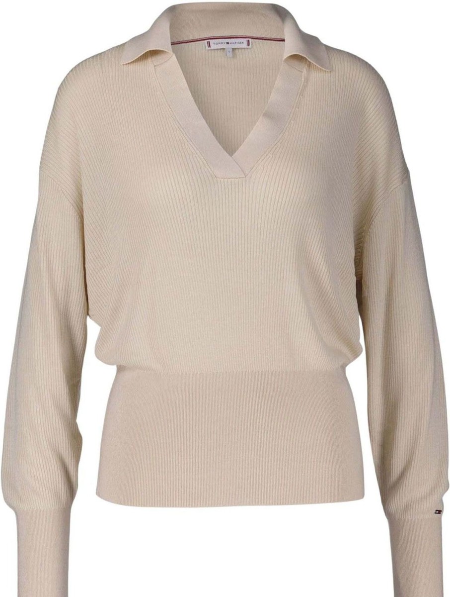 Dames Tommy Hilfiger | Tommy Hilfiger Tommy Hilfiger Trui Beige Maat L Truien Beige Beige