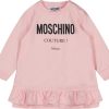 Kids Moschino Jurken | Moschino Moschino Baby Meisjes Jurkje Licht Roze Roze