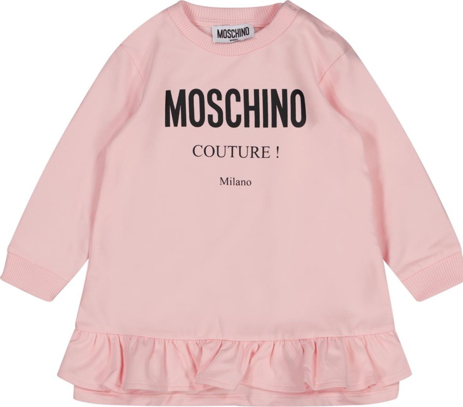 Kids Moschino Jurken | Moschino Moschino Baby Meisjes Jurkje Licht Roze Roze