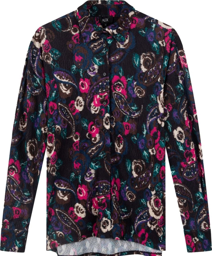 Dames ALIX | Alix Alix The Label Blouse Multicolor Viscose Maat L Paisley Flower Oversized Blouses Multicolor Divers