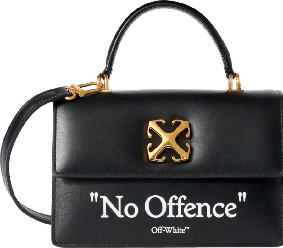 Dames OFF-WHITE | Off-White Leather Tote Bag Zwart