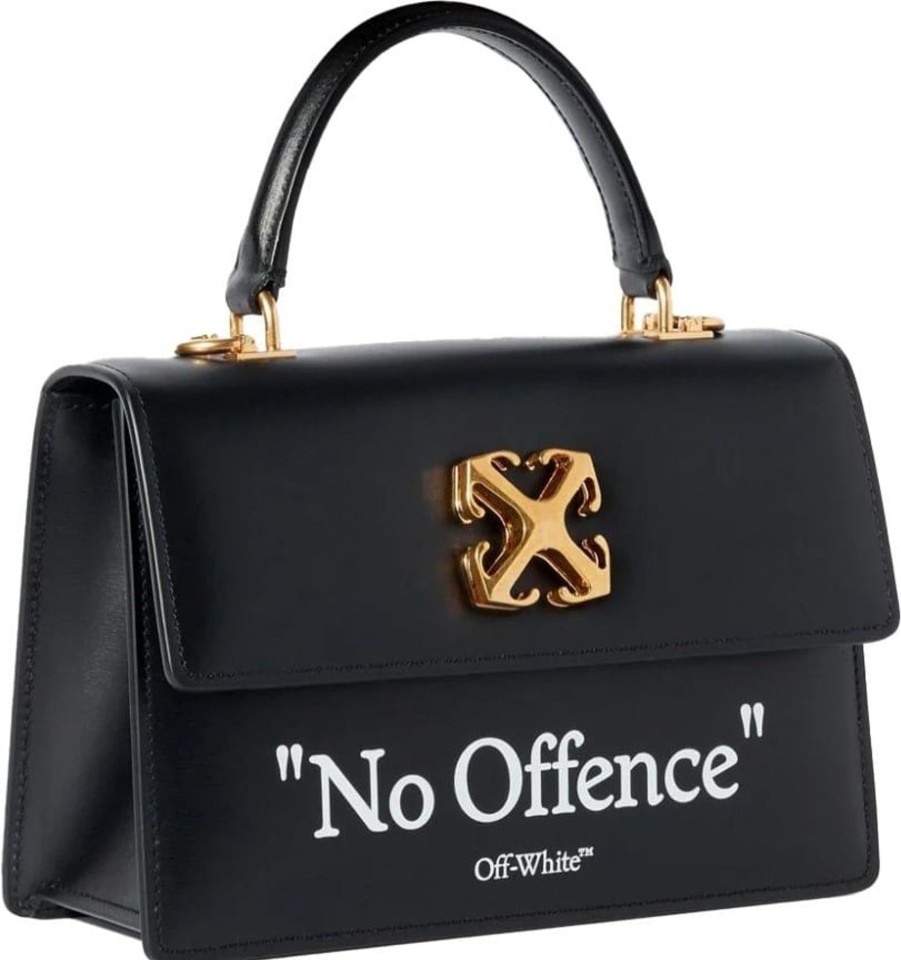 Dames OFF-WHITE | Off-White Leather Tote Bag Zwart