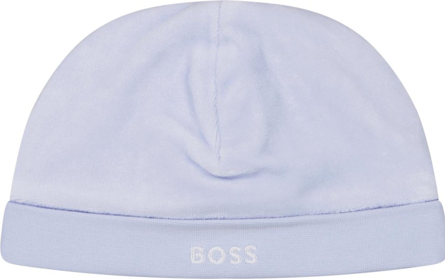 Kids Hugo Boss Accessoires | Hugo Boss Boss Baby Jongens Muts Licht Blauw Blauw