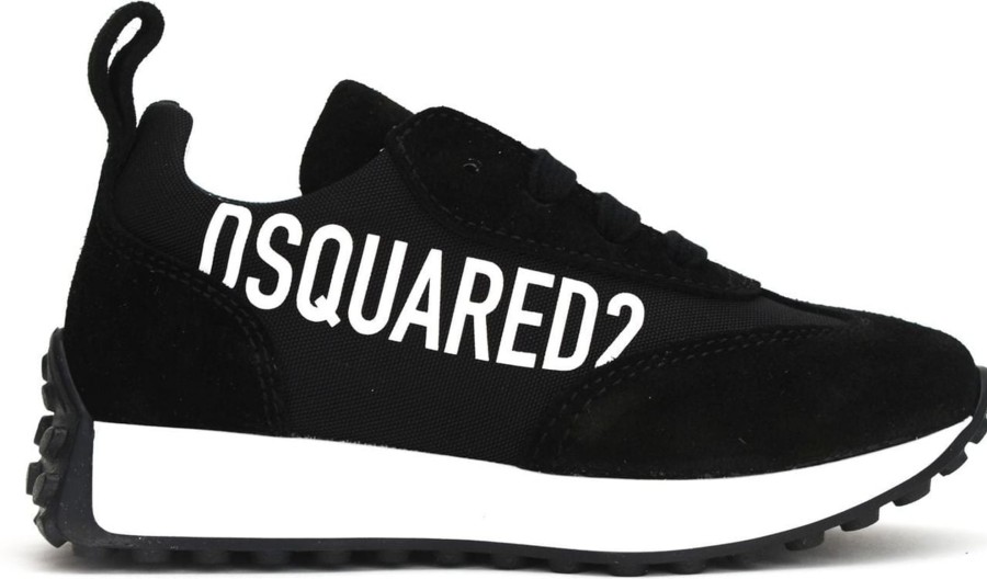 Kids Dsquared2 Sneakers | Dsquared2 Runner Sneaker Zwart-Wit Zwart