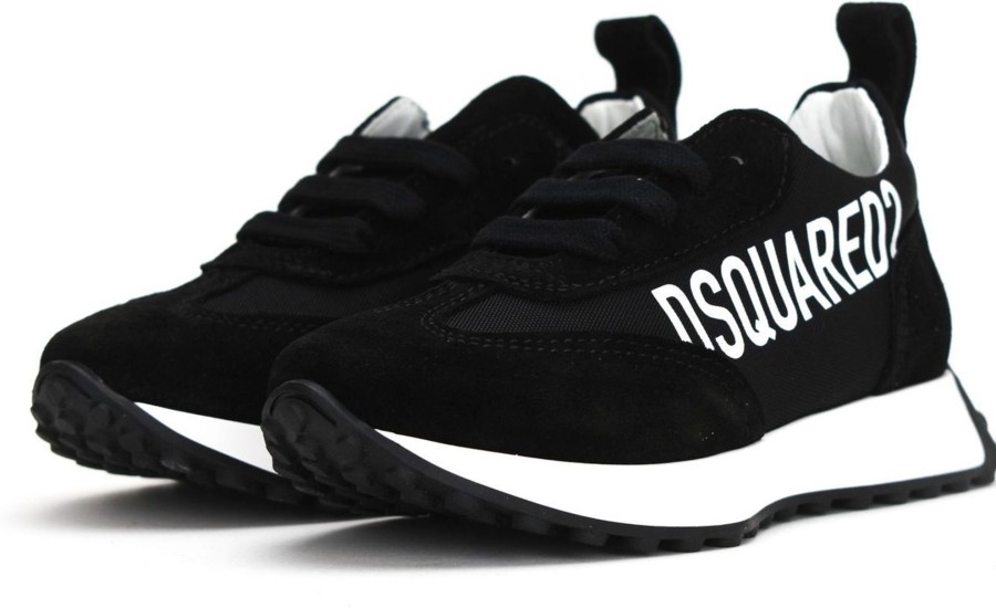 Kids Dsquared2 Sneakers | Dsquared2 Runner Sneaker Zwart-Wit Zwart