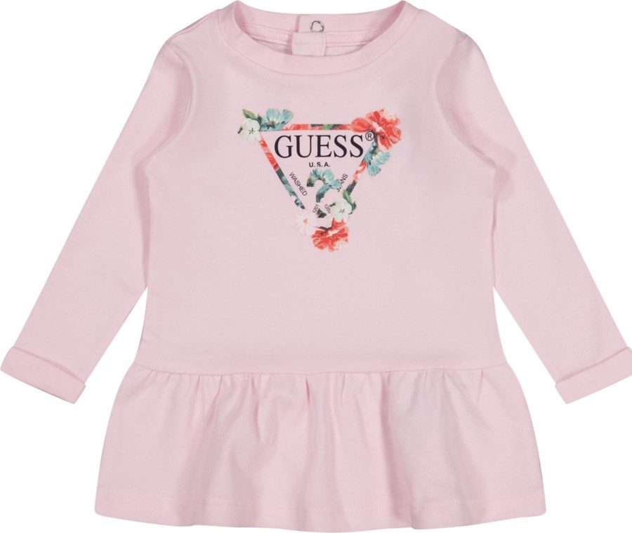 Kids Guess Jurken | Guess Guess Baby Meisjes Jurkje Licht Roze Roze