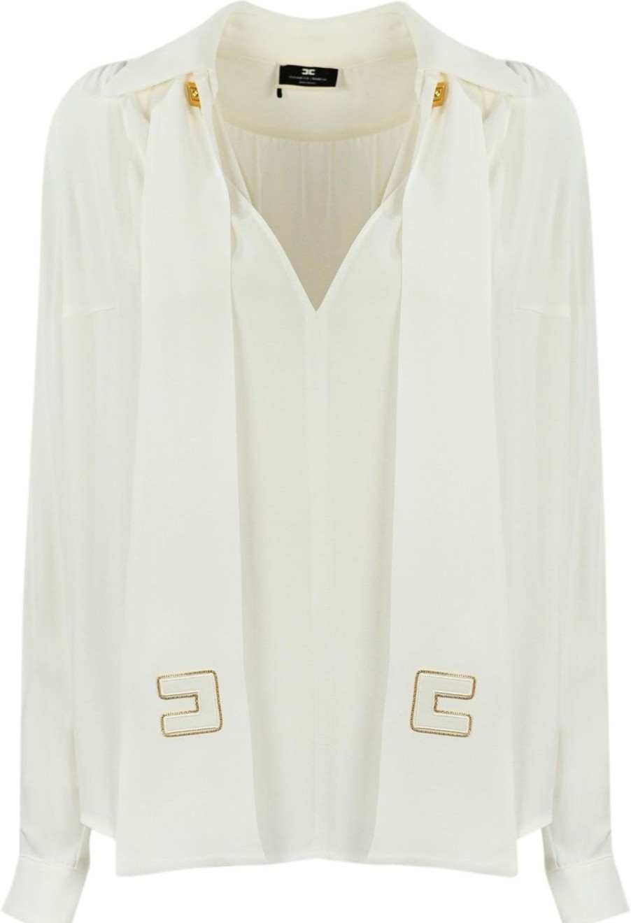 Dames Elisabetta Franchi | Elisabetta Franchi Shirts Ivory Wit