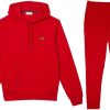 Heren Lacoste | Lacoste Hooded Trainingspak Heren Rood Rood