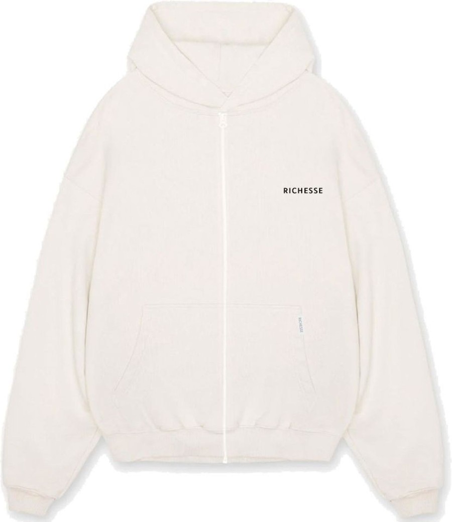 Heren Richesse | Richesse Zipper Hoodie Tracksuit Creme Wit