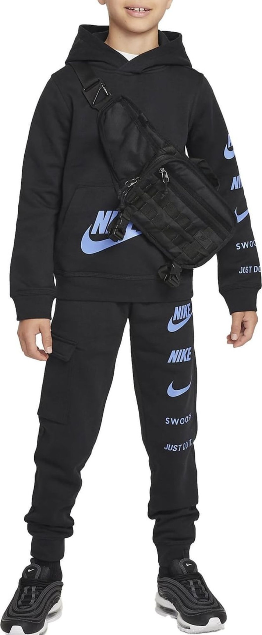 Kids Nike Sets | Nike Nsw Standard Issue Fleece Trainingspak Junior Zwart Zwart