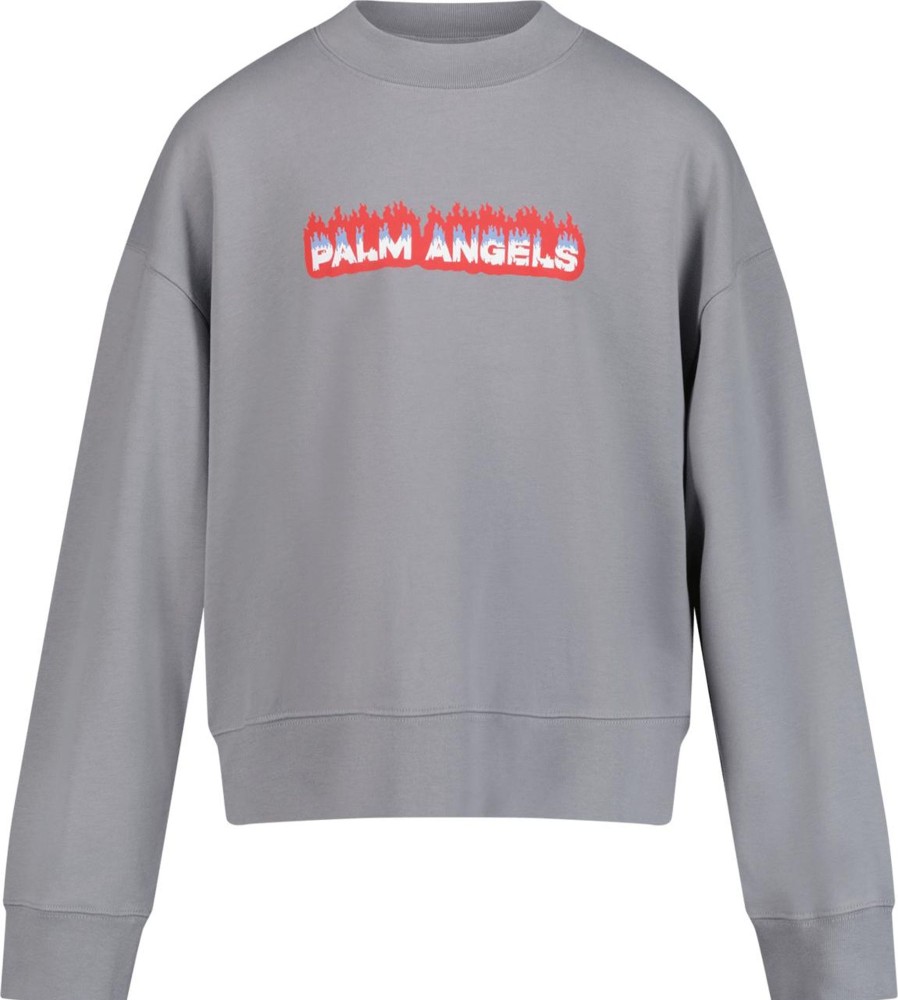 Kids Palm Angels Truien | Palm Angels Palm Angels Kinder Jongens Trui Grijs Grijs