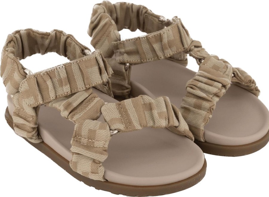 Kids Fendi Schoenen | Fendi Fendi Kinder Unisex Sandalen Beige Beige