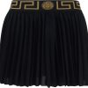 Dames Versace | Versace Greca Border Pleated Shorts Zwart