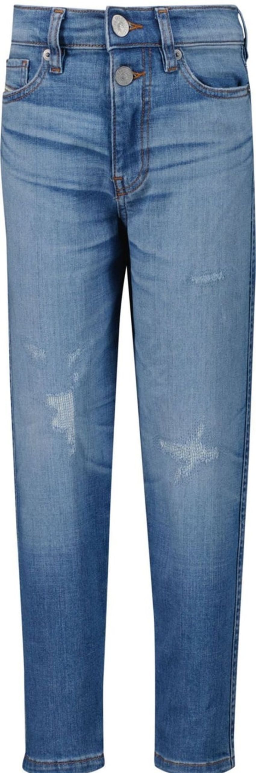 Kids Diesel Broeken | Diesel Alys Straight Leg Jeans With Rips Blauw