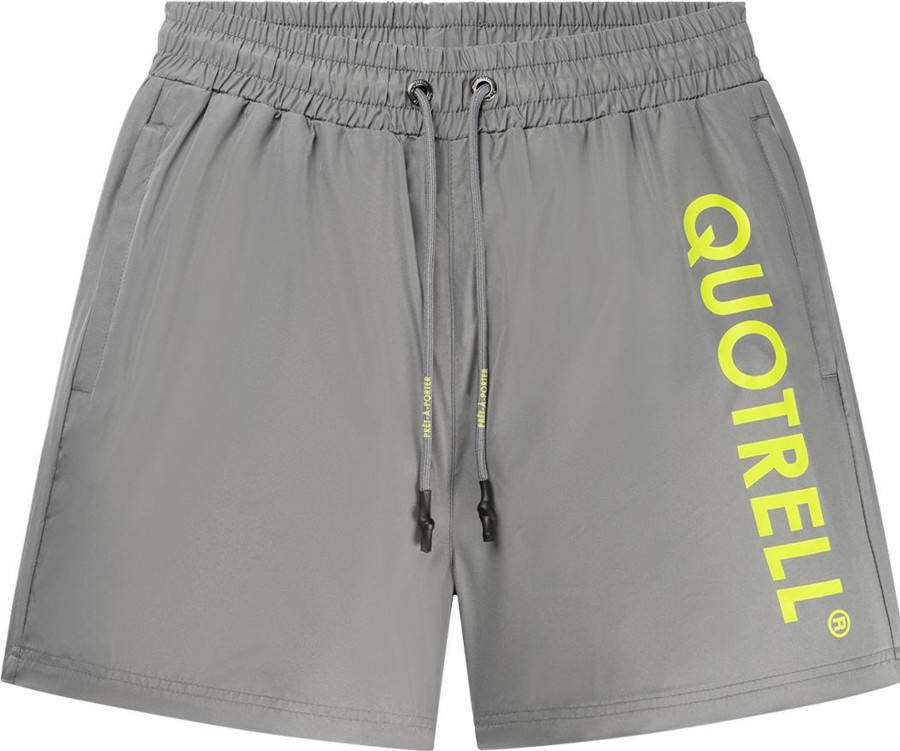 Heren Quotrell | Quotrell Maui Swimshorts | Grey/Neon Yellow Grijs